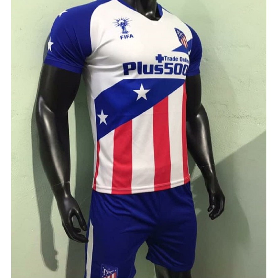 Bộ quần áo bóng đá Atletico trắng training 2021