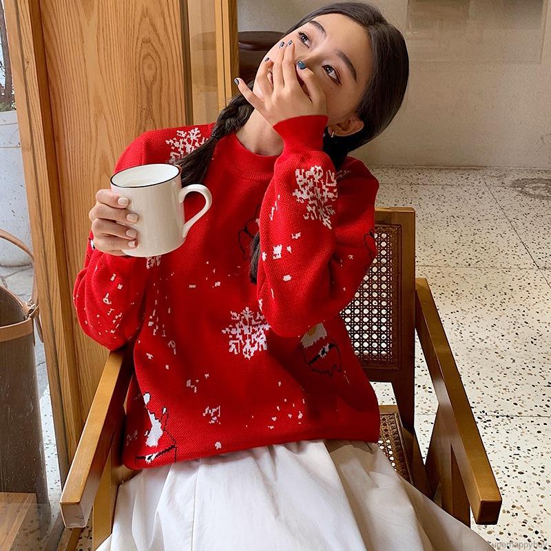 Áo len tay dài họa tiết ông già noel