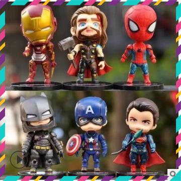 Mô Hình Nhân Vật Marvel Avenger Siêu Anh Hùng, người nhện, người dơi, supermen size 10 cm