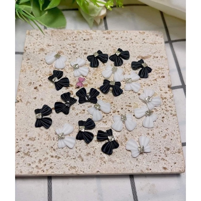 Charm nơ nail gắn móng, charm nơ trang trí móng cao cấp phụ kiện làm móng giá rẻ