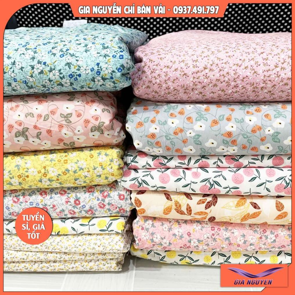 [Mã T250 giảm 20K đơn 100K]Vải cotton thô-Cotton-vải may váy đầm chất mát-thấm hút mồ hôi-đồ bộ cho mẹ-bé-cực đáng yêu