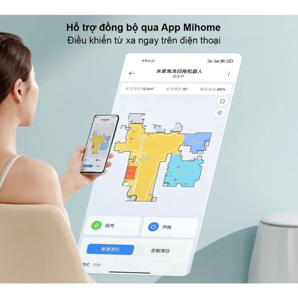 Xiaomi Mijia MJSTP – Robot hút bụi lau thông nhà minhTự Động Giặt khăn bông lau Mijia SC