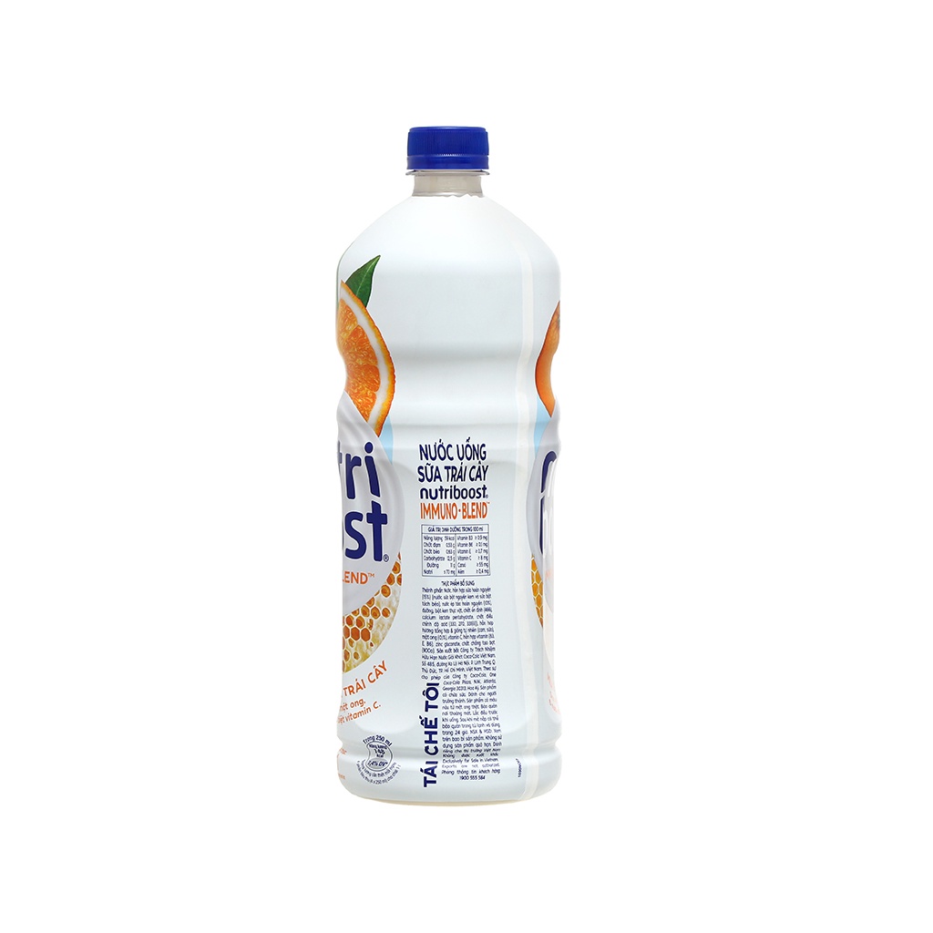 Thùng 6 Chai Sữa NutriBoost Hương Cam 1L/chai - Sữa trái cây giải khát - Thức uống dinh dưỡng - Cho ngày dài năng động