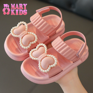 Sandal đế mềm đính nơ ngọc trai thời trang mùa hè cho bé sandal siêu nhẹ cho bé gái