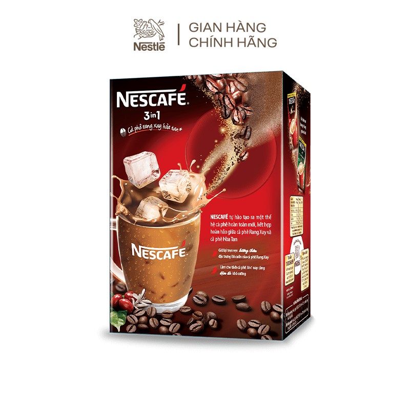 Cà phê rang xay hòa tan NESCAFÉ 3in1 Đậm đà hài hòa (Hộp 20 gói x 17g)