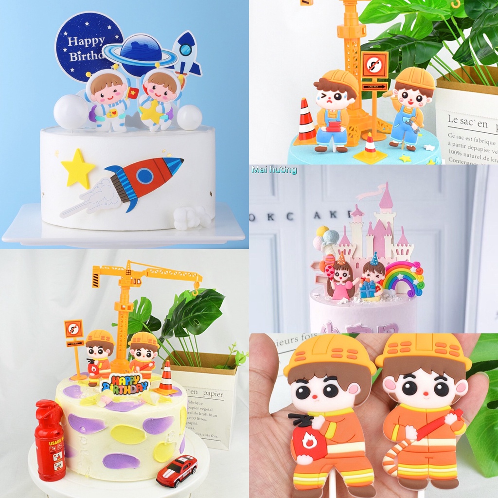 Trang Trí Bánh Sinh Nhật, Bánh Kem  - cặp đôi silicon ( nhựa ) mới nhất 2022
