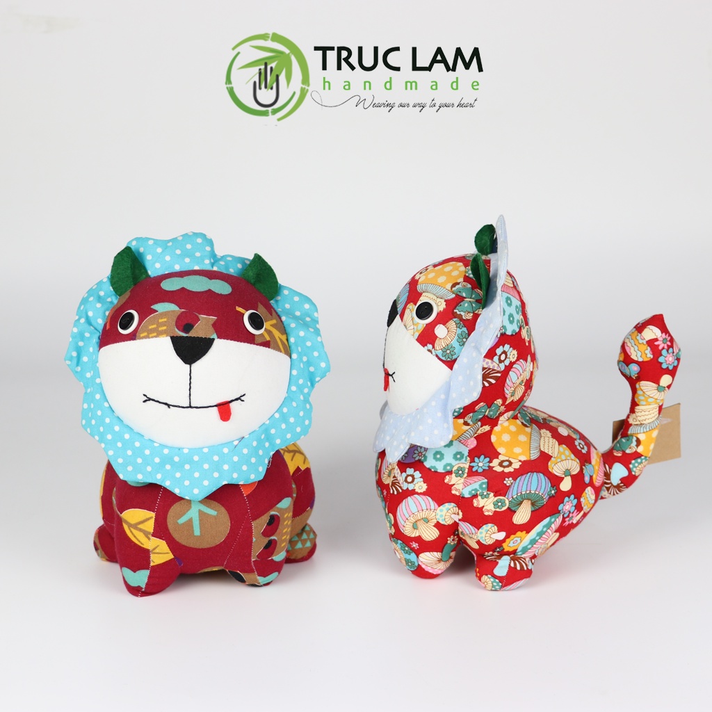 Đồ Chơi Cho Bé Thú Nhồi Bông Hình Sư Tử Mặt Trời Vải Hoa Bông Gòn Cao Cấp - Trúc Lâm Handmade