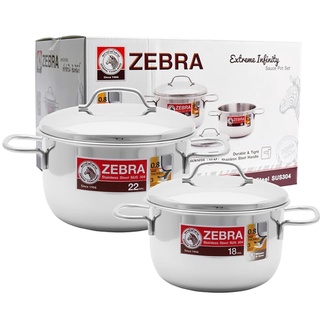 Bộ 2 nồi inox 304 Zebra Thái Lan Extreme Infinity 18cm+22cm, nhập khẩu Thái Lan, 180820