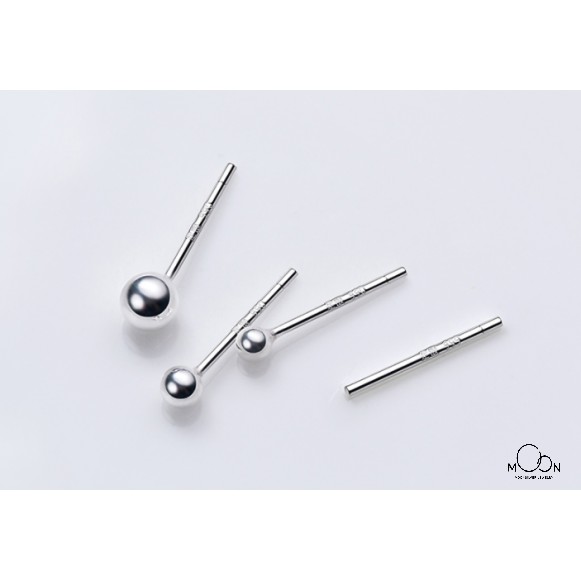 Khuyên tai bạc bông tai bạc nữ bi bạc bi minidot basic đơn giản thời trang dạng nụ moonsilver