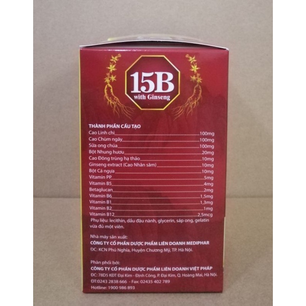 Viên uống bổ sung Vitamin 15B ginseng 100 viên