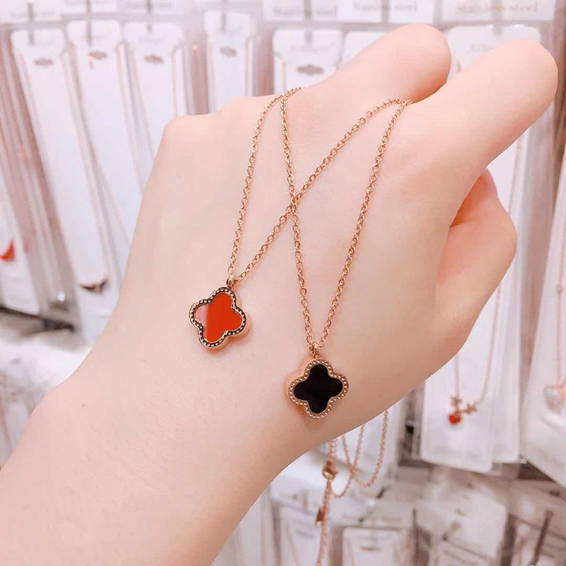 Vòng cổ hai mặt hình lá bằng kim loại phong cách cổ điển thời trang cho nữ