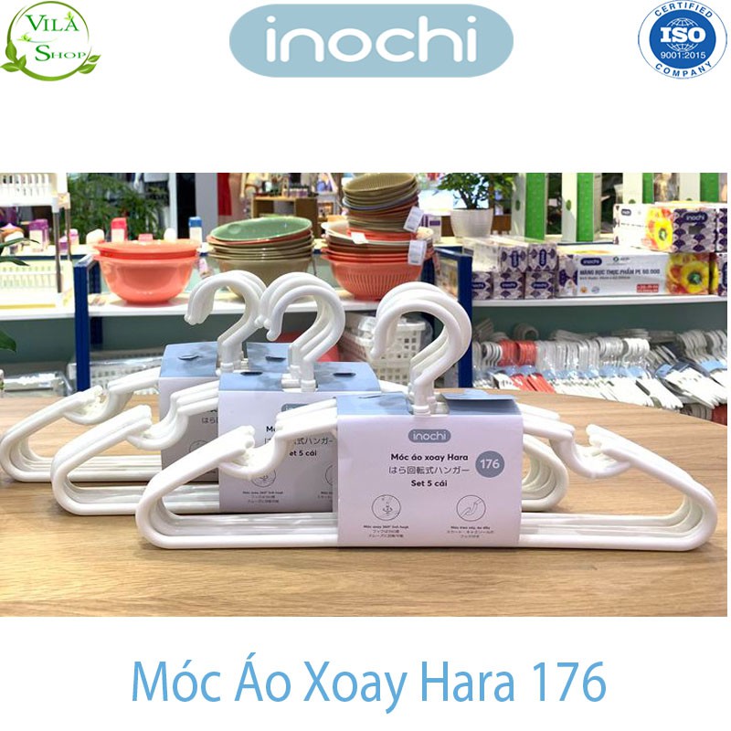 [ Set 5 ] Móc Treo Quần Áo, Móc Treo Xoay Hara 176, Nhựa Cao Cấp INOCHI Giúp Quần Áo Gọn Gàng Ngăn Lắp