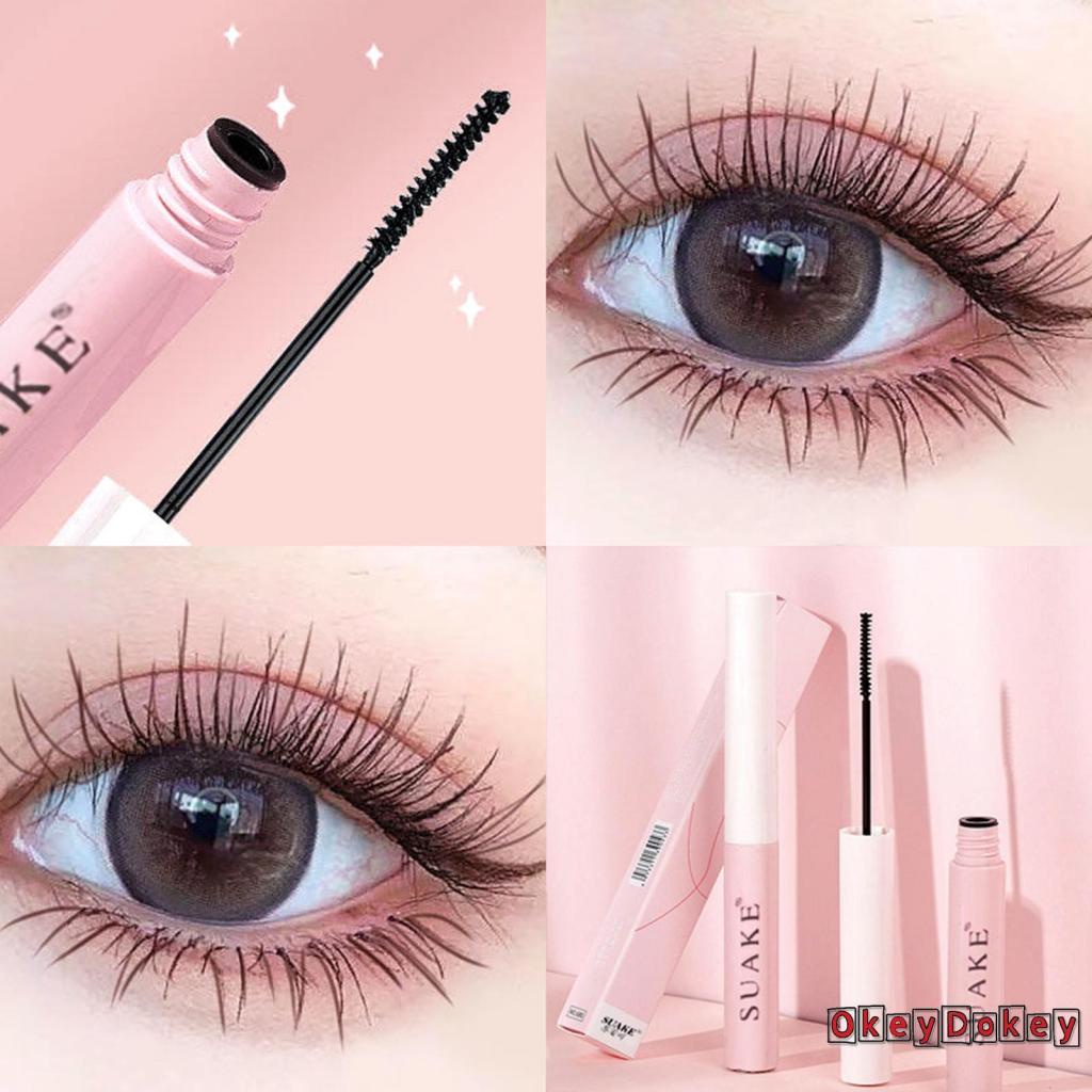 [Hàng mới về] Mascara làm dài và dày mi tự nhiên màu đen/nâu chống thấm nước lên màu đậm