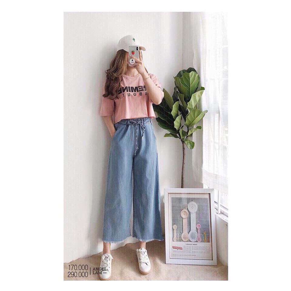 FS50K_Quần Jeans Nữ Ống Rộng OHS3043