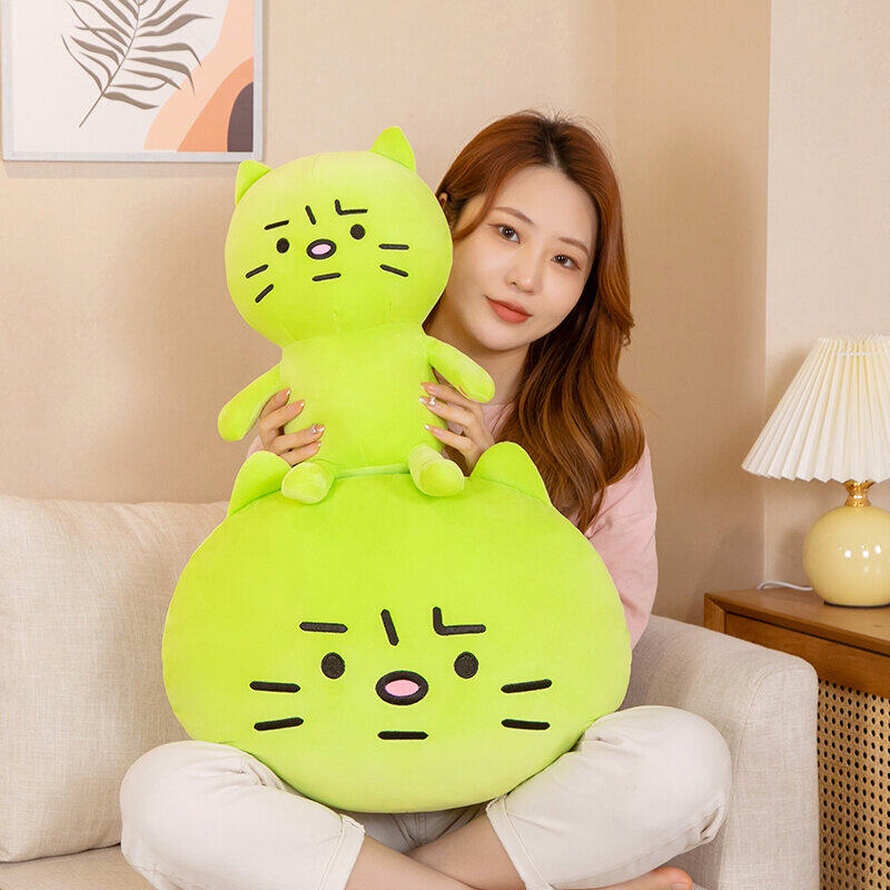 Gối Nhồi Bông Dễ Thương Hình Mèo Hoạt Hình Sáng Tạo