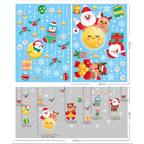 [Mã LIFEHLDEC giảm 10% đơn 99k] Decal trang trí Noel Hít Tĩnh Điện - Combo Noel đặc sắc nhiều mẫu | BigBuy360 - bigbuy360.vn