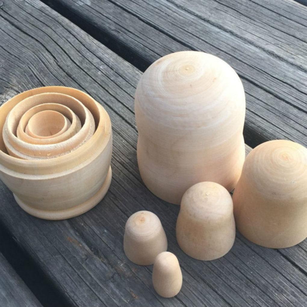 Bộ 5 Búp Bê Matryoshka Bằng Gỗ Chưa Hoàn Thiện DIY