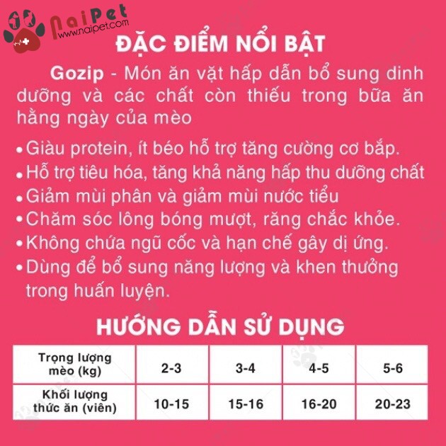 Bánh thưởng Dinh Dưỡng Dành Cho Mèo Gozip 60g