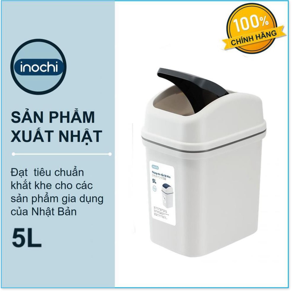 [Xuất Nhật]Thùng Rác Nắp Lật Hiro 5L Xuất Khẩu Thị Trường Nhật - Kháng Khuẩn Khử Mùi Phù Hợp Văn Phòng, Gia Đình