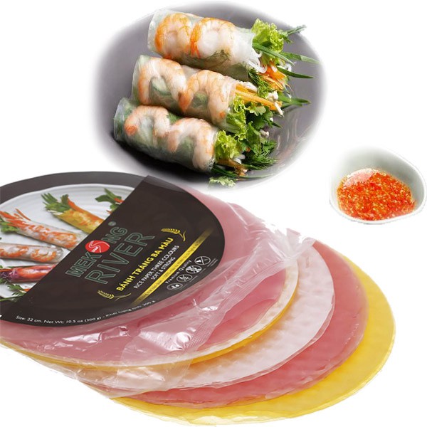 Bánh Tráng Cuốn Dẻo Không Phẩm Màu, Không Phụ Gia Mekong River - Loại 22cm 300g