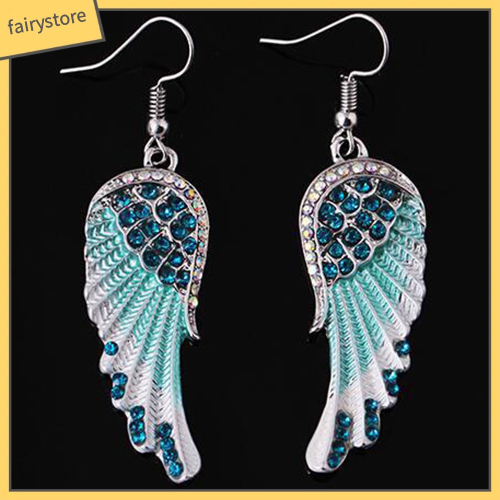 Bông Tai Hình Cánh Thiên Thần Đính Đá Thời Trang Cho Nữ