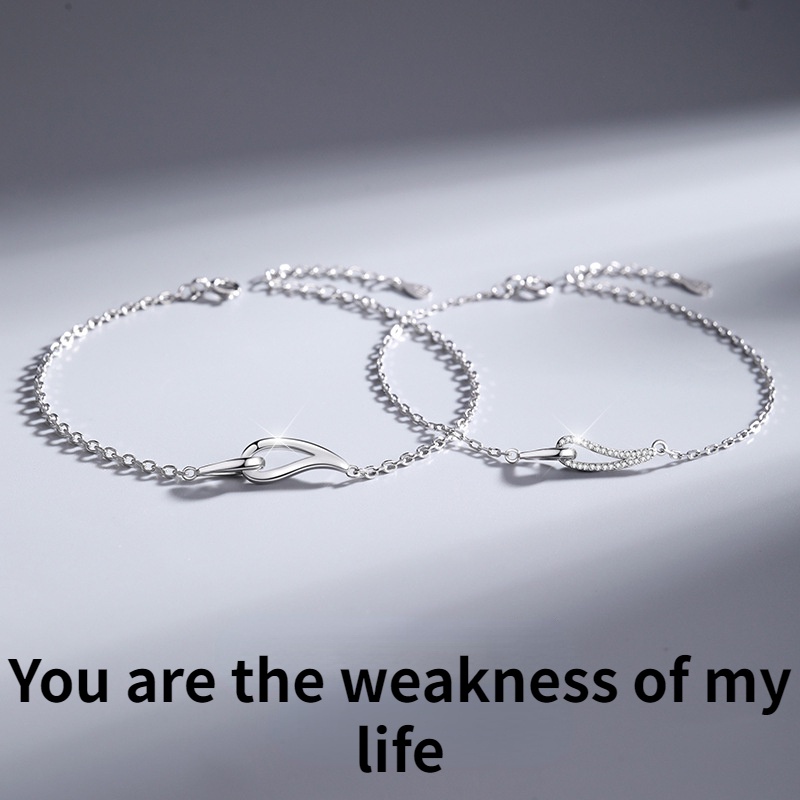 YeYi Rupert 'S Vòng Tay Cặp Hình Giọt Nước Kim Cương Đơn Giản Phong Cách Hàn Quốc Cho Cặp Đôi