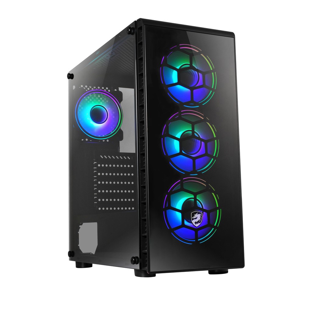 VỎ MÁY TÍNH VITRA POSEIDON G1 - 2 MẶT KÍNH - Tặng kèm 3 FAN RGB