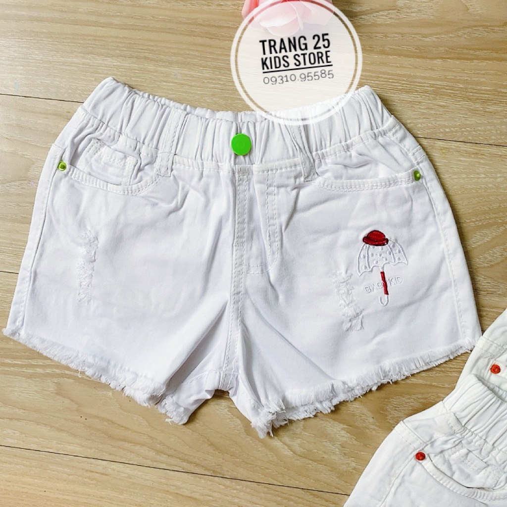 Quần sọt jean lưng thun cho bé gái màu trắng 11kg-55kg- bigsize-Trang 25 Kids-K199