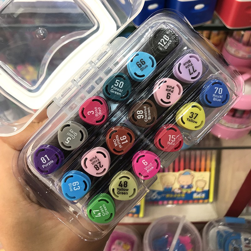 Màu dạ marker Touch 6 - set 12/ 18/ 24/ 36/ 48/ 60 màu, màu sắc tươi tắn, hộp nhựa chuyên nghiệp.