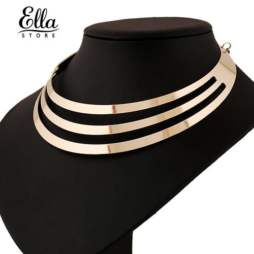 Vòng cổ choker 3 lớp mặt hình bán nguyệt thời trang nữ kiểu dáng độc đáo