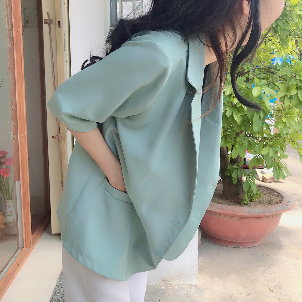 Blazer tay ngắn (hàng có sẵn) hình thật shop chụp | BigBuy360 - bigbuy360.vn