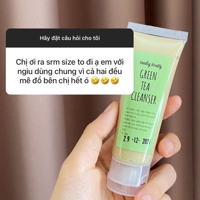 Sữa rửa mặt trà xanh giảm mụn PH 5.5 thiên nhiên Green Tea Cleanser Sunday Beauty handmade