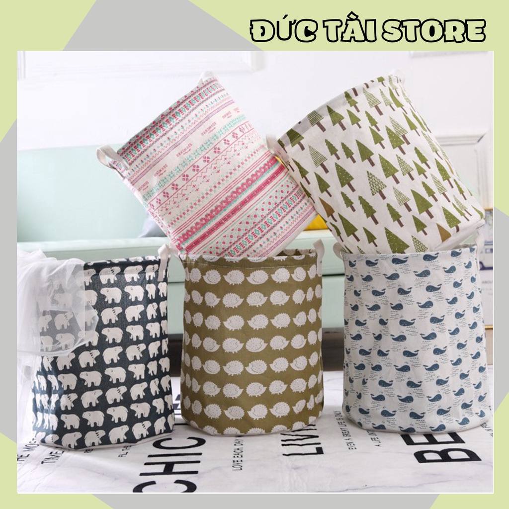 Giỏ đựng quần áo Vintage đa năng gấp gọn, sọt vải đựng đồ tiện lợi loại lớn 88088 Đức Tài Store