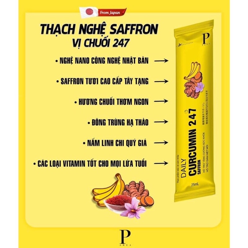 Thạch Nghệ Saffron Vị Chuối 247 Nano Japan