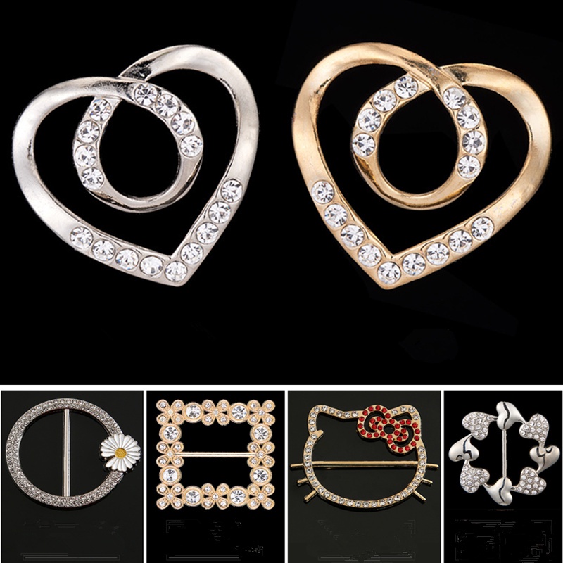 Khóa Thắt Nút Ngọc Trai Thắt Nút Hình Trái Tim Chống Chảy Ngược Phụ Kiện Thắt Lưng Áo Thun/Khăn Choàng Cổ/Ngọc Trai