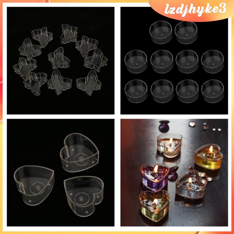 [lzdjhyke3] 10 Cốc Nhựa Trong Suốt Đựng Sáp Nến Dễ Thương
