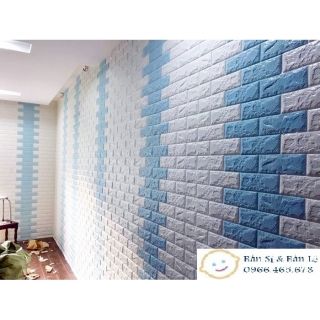Combo 10 tấm xốp dán tường giả gạch KT 70x77cm