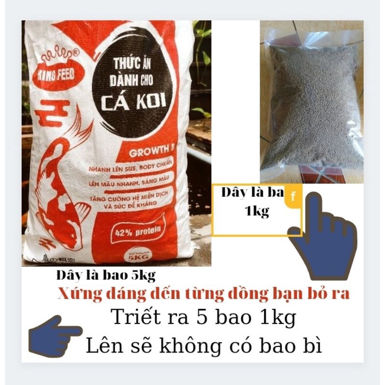 1kg cám cá Koi King feed 42% đạm