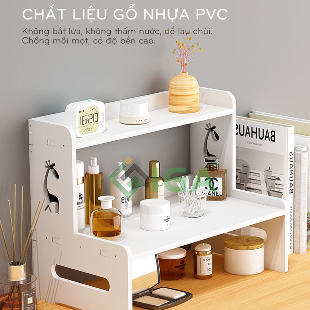 Kệ đựng mỹ phẩm mini, kệ bàn trang điểm 2 tầng  đa năng decor phòng phong cách hiện đại  - SIG408