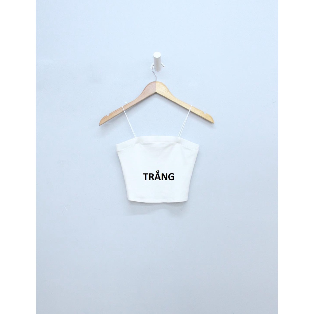 Q9385 - 	Áo thun gân 2 dây croptop Active USA, trơn