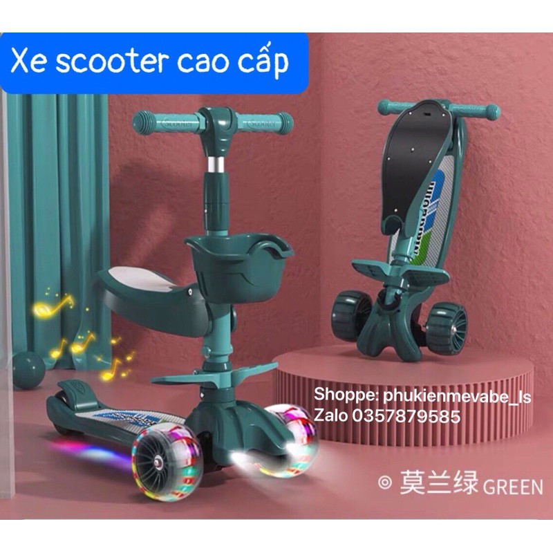 Xe trượt scooter cao cấp cho bé có đèn, có nhạc (ảnh thật cuối)