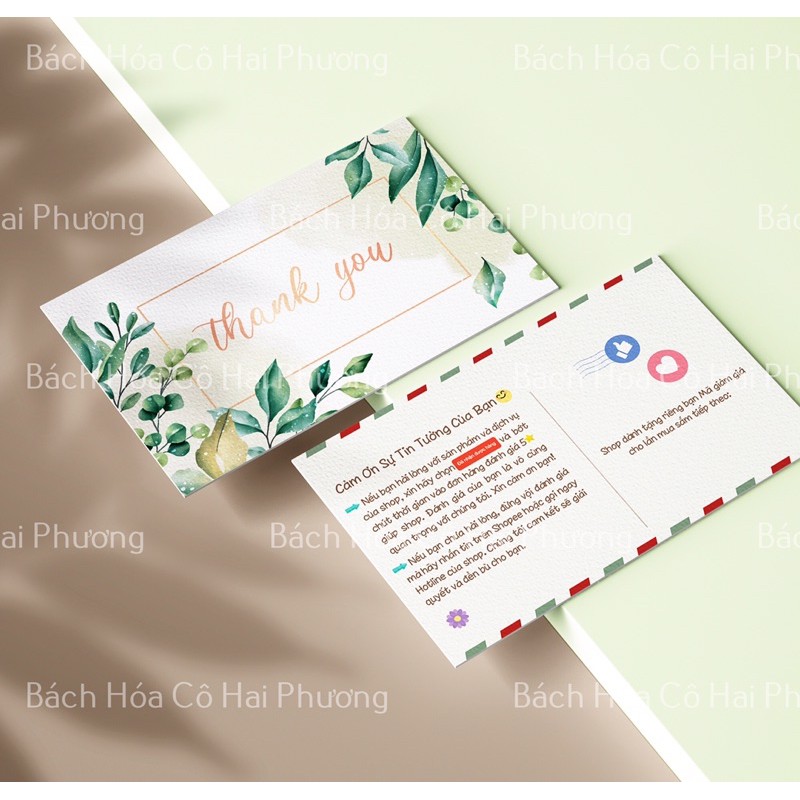 THIỆP CẢM ƠN THANK CARD - Mẫu thiết kế, có in thêm thông tin Shop