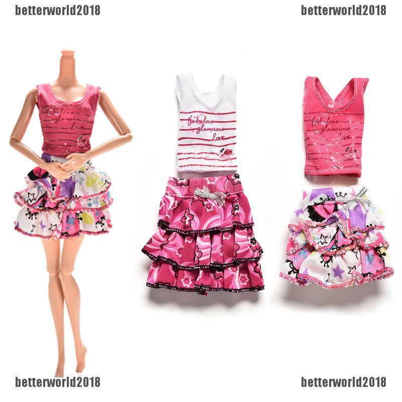 Bộ 2 Váy Và Áo Khoác Cho Búp Bê barbie