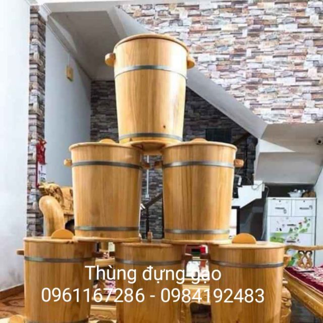 Thùng đựng gạo bằng gỗ loại 20 kg