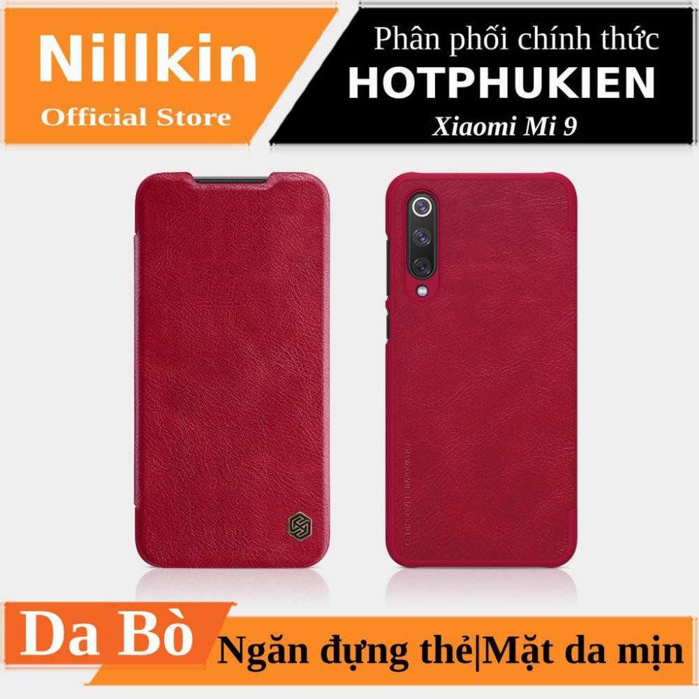[BH 1 ĐỔI 1] Bao Da Da Bò Cho Xiaomi Mi 9 hiệu Nillkin Qin Có Ngăn Đựng Thẻ - Hàng Chính Hãng
