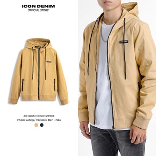 Áo Khoác Kaki Nam ICON DENIM Có Nón Zipper AK120062
