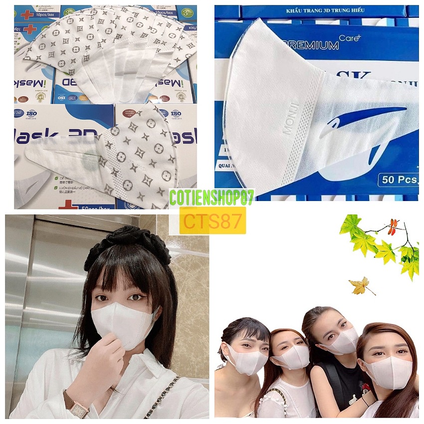 Combo 2 hộp 100 cái khẩu trang 3d mask monji - ảnh sản phẩm 1