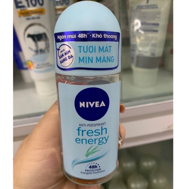 Lăn Nivea Energy Fresh Tươi mát Mịn  mang chai 50ml