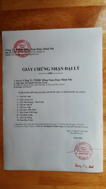 Cao cà gai leo Minh Nhi - lọ 100gr