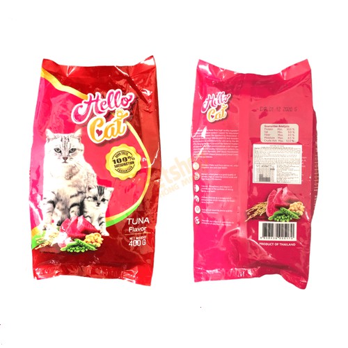 Thức ăn cho mèo Hello Cat gói 400gr vị cá ngừ